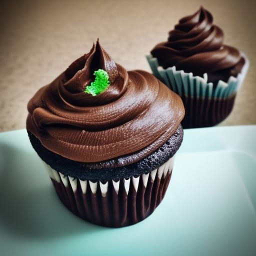 Choco mint fudge cupcake