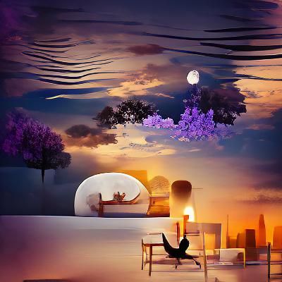 Tranquil Evening in Beautiful Photo Illustration