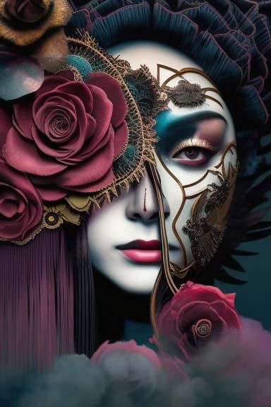 Ancient rose mask