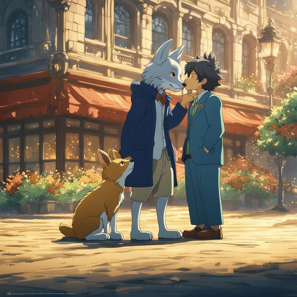 Passionate Kiss: Ghibli Style Anime Key Visual