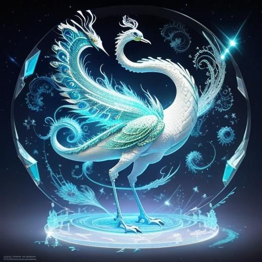 String Art: White Peacock and Fractal Dragon