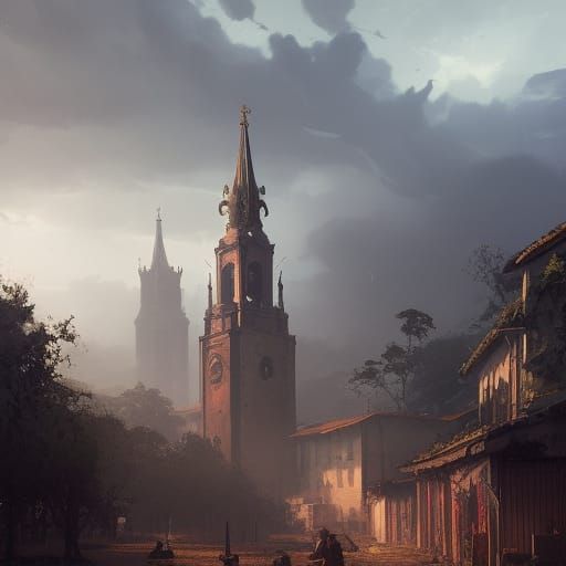 Brazilian City in Dark Fantasy Style