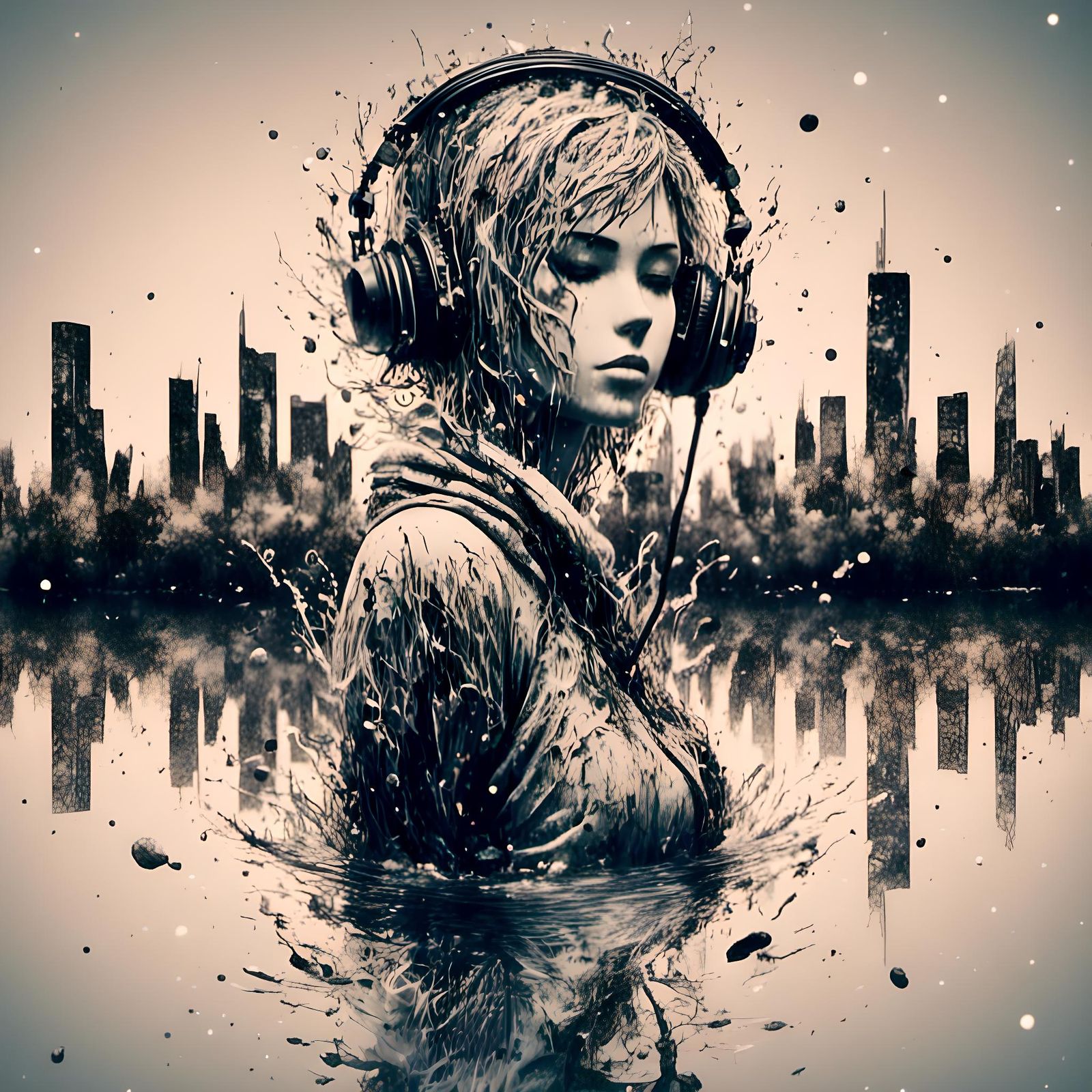 Megalopolis Sound Wave in Neo-Impressionism Style