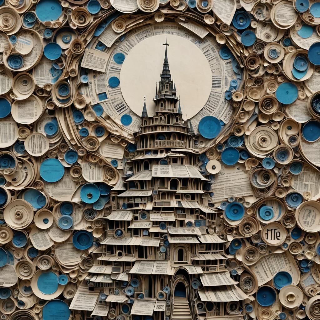 Tower of Paper Moons: A Newspaper Diorama