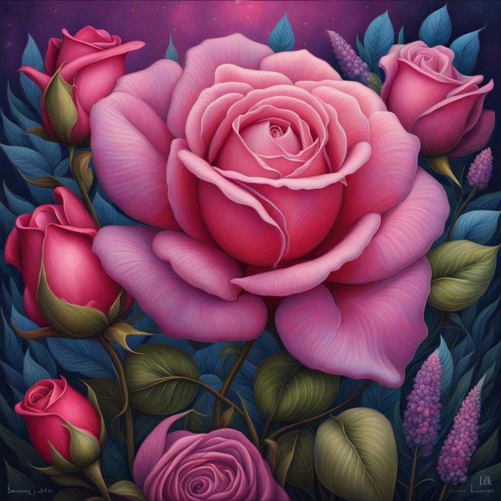 Beautiful Rose in Digital Painting Style