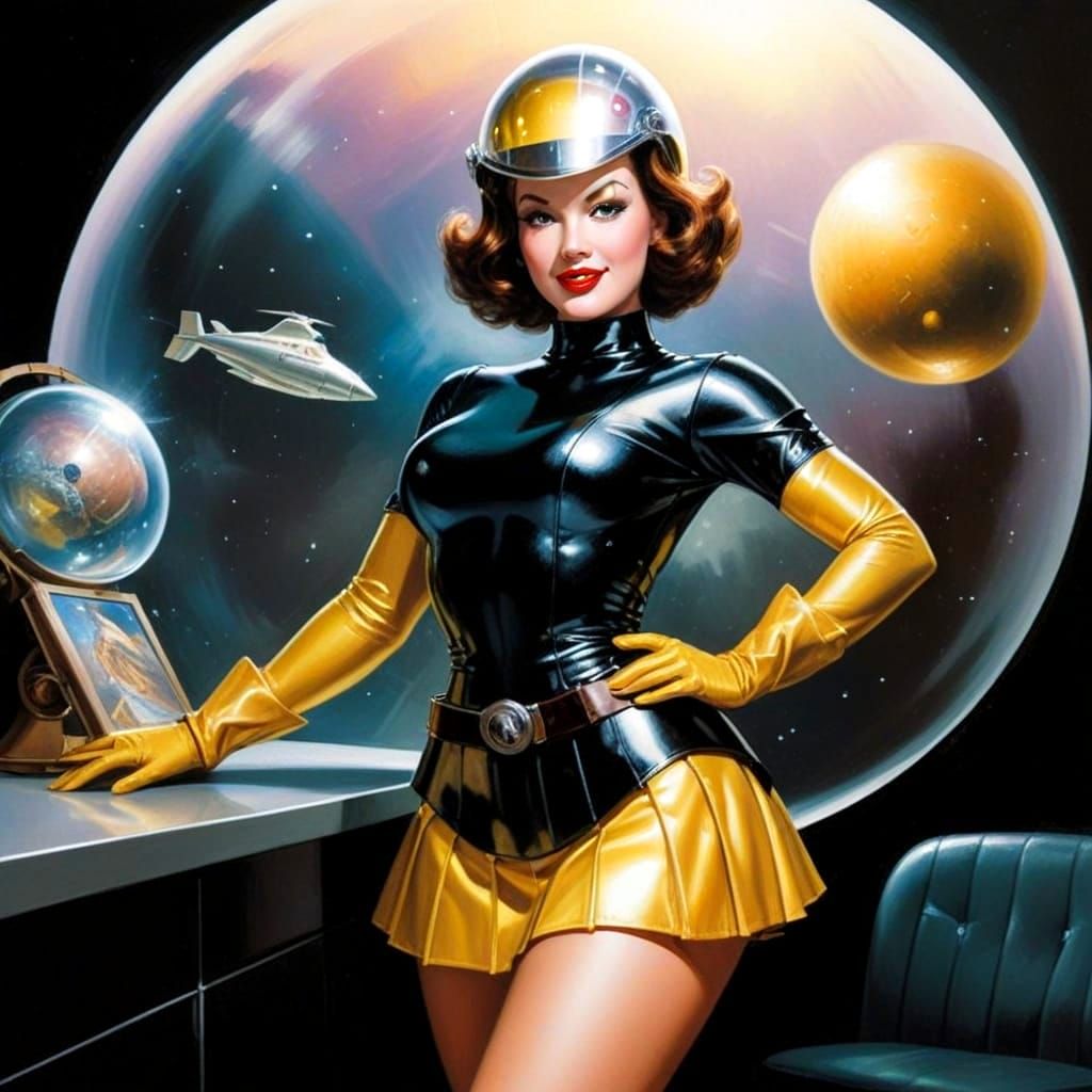 Retro Sci-Fi Space Cadet in Comic Book Style