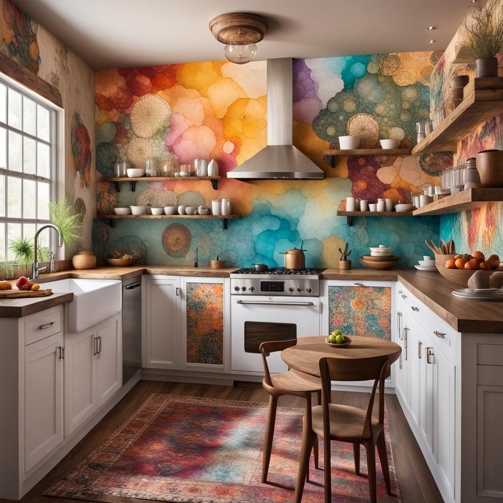 An enchanting rustic boho kitchen