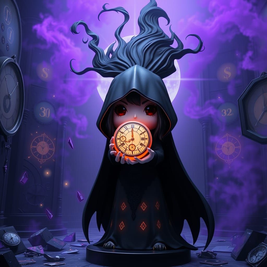 Sinister Sorceress in Vibrant Anime Style