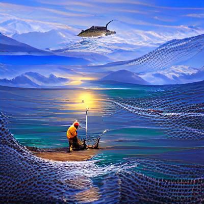 Fisherman's Serene Ocean Catch