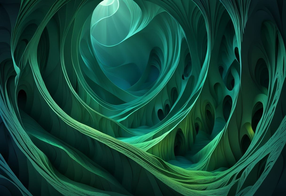 Mysterious Underground Cavern with Lamplit Pool