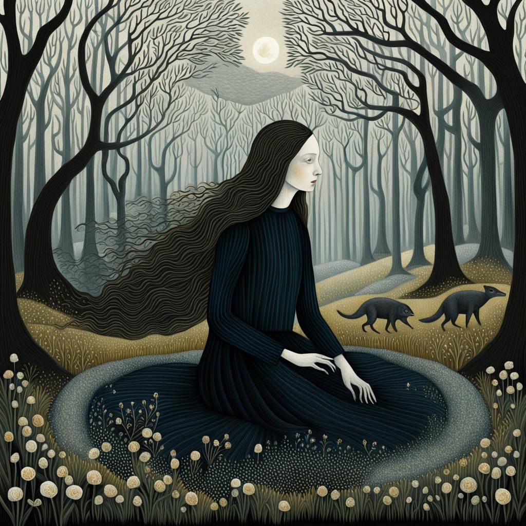 Mythical Creatures in Dreamlike Sunset: Digital Alcohol Ink ...