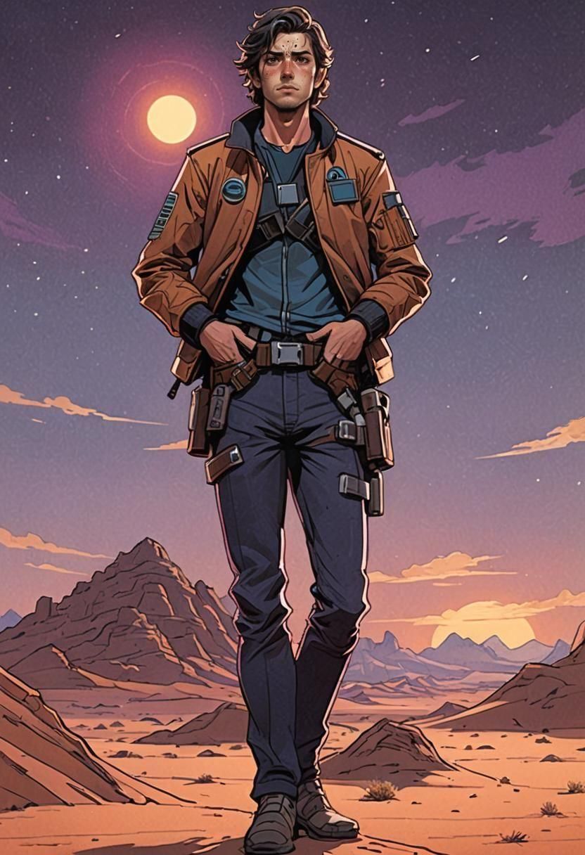 Space Smuggler: Neo-Noir Anime Illustration