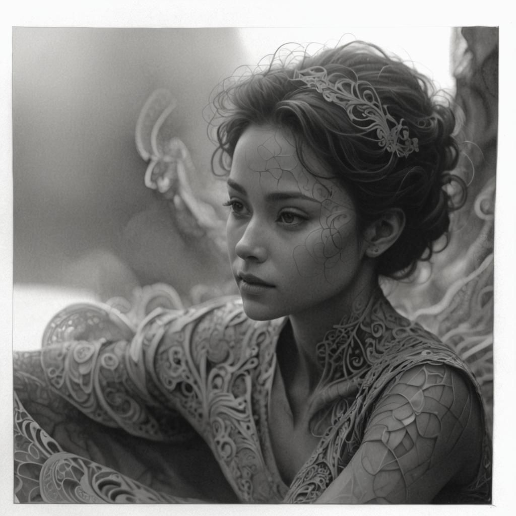 Abstract Fractal of a Scared Yet Positive Woman