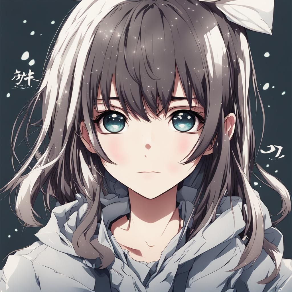 Anime Girl Face in Japanese Manga Style