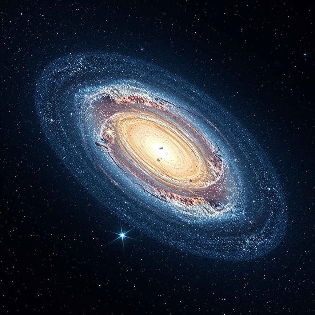 Andromeda Galaxy in Mixed Media Style