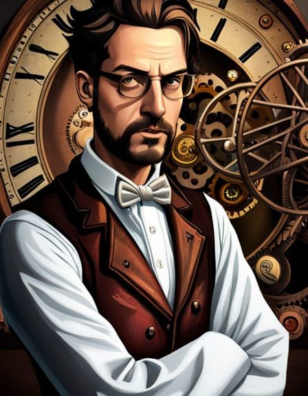 Steampunk Alchemist's Time Machine Invention