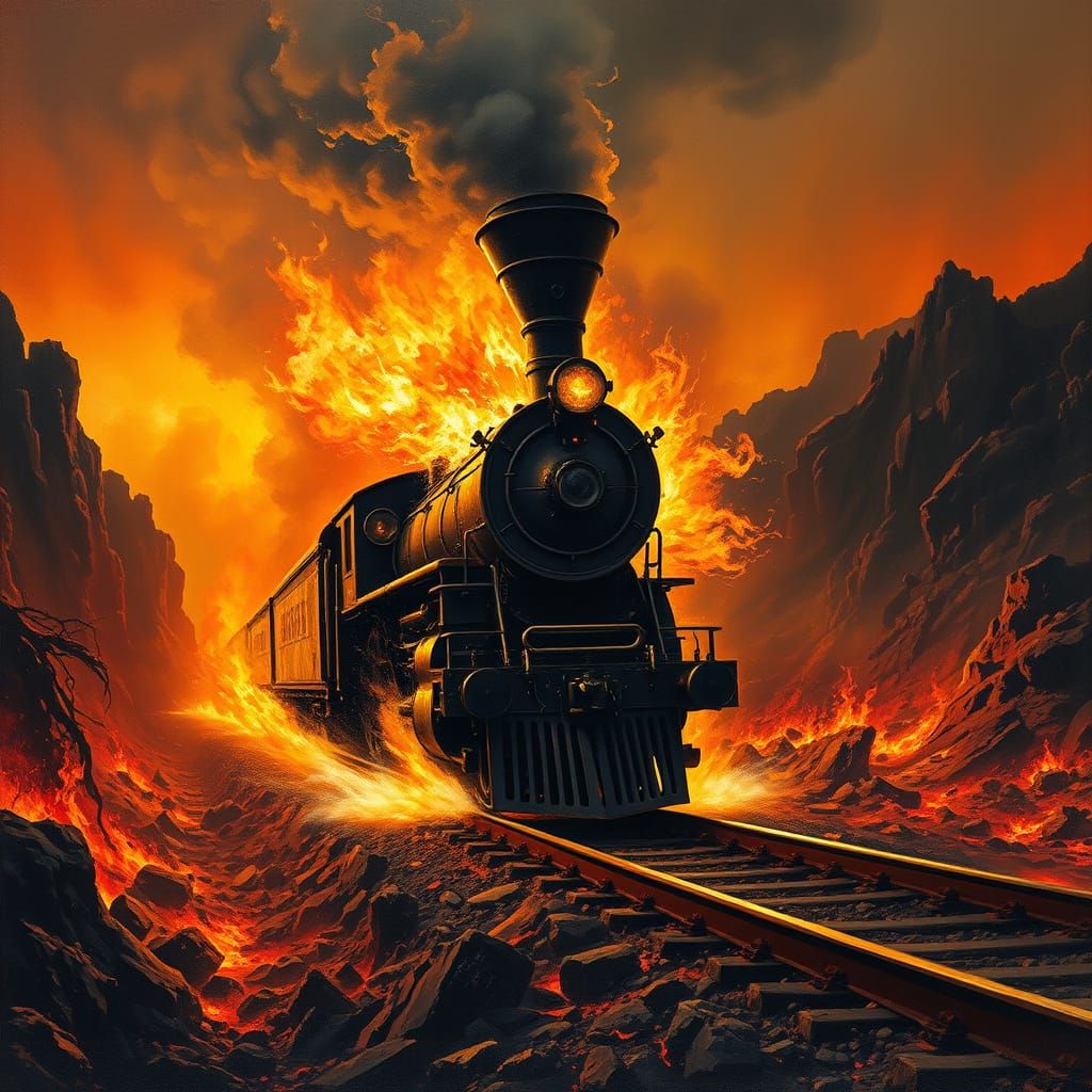 Fierce Locomotive Unleashes Hellish Fury
