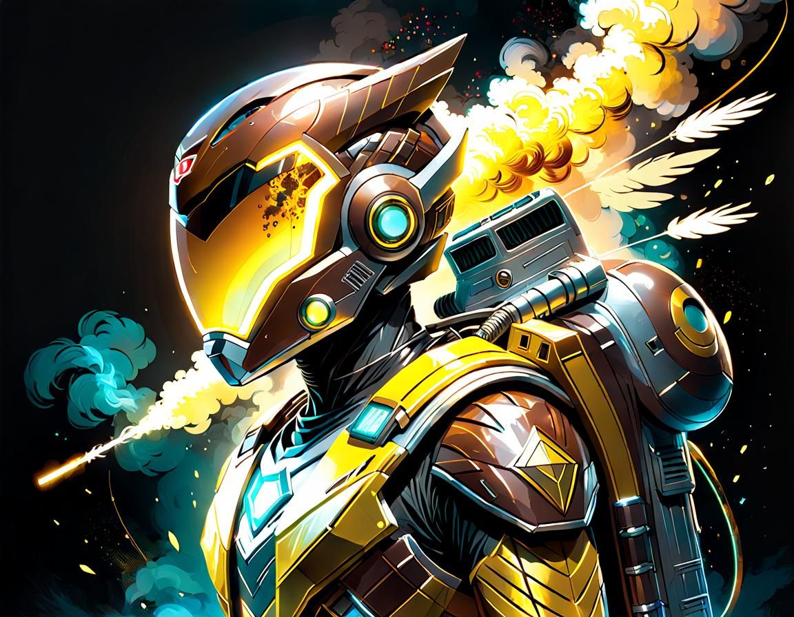 Retro Sci-Fi Power Ranger with Jetpack