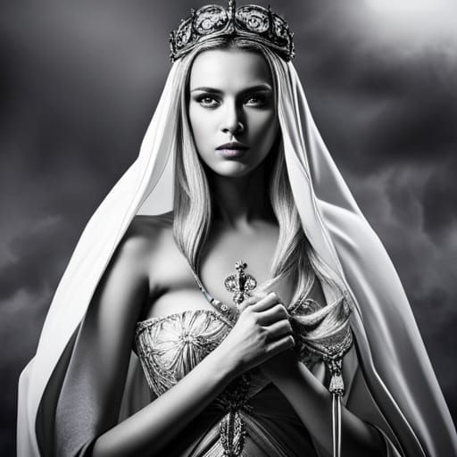 Ethereal Warrior Queen in Infrared Bone Portrait