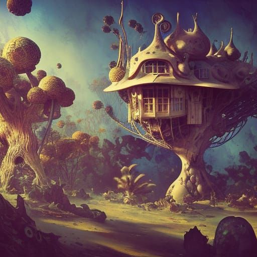 Surreal Desert Treehouse Inspired by Gaudi