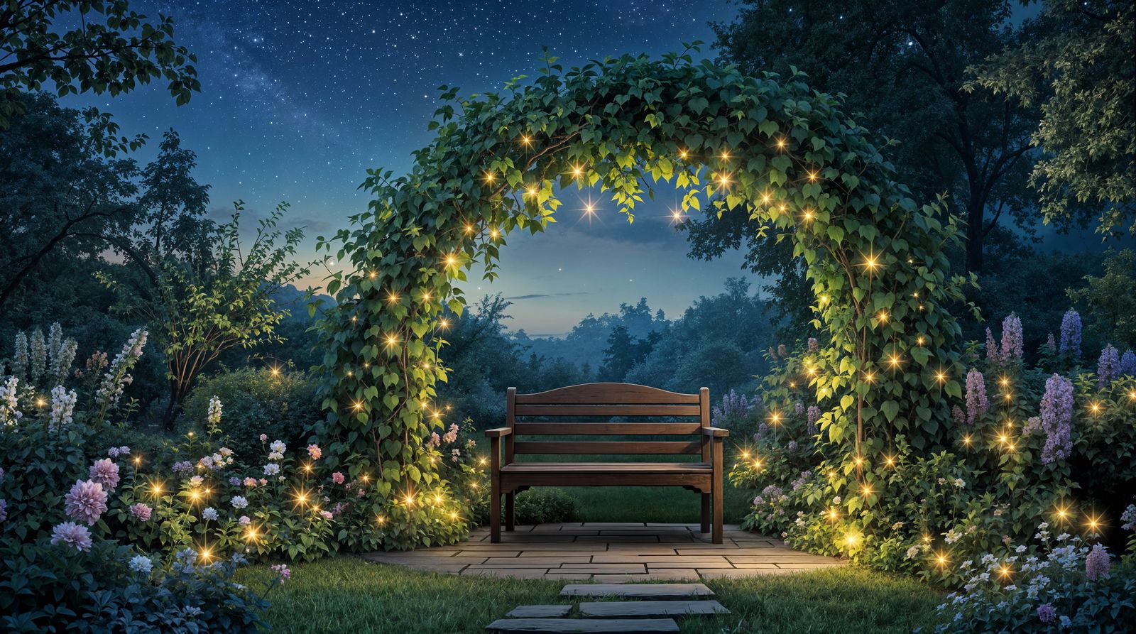 Midnight Garden Radiates Magical Beauty