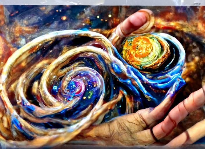 Holding the Universe: Van Gogh-Style Cosmic Art