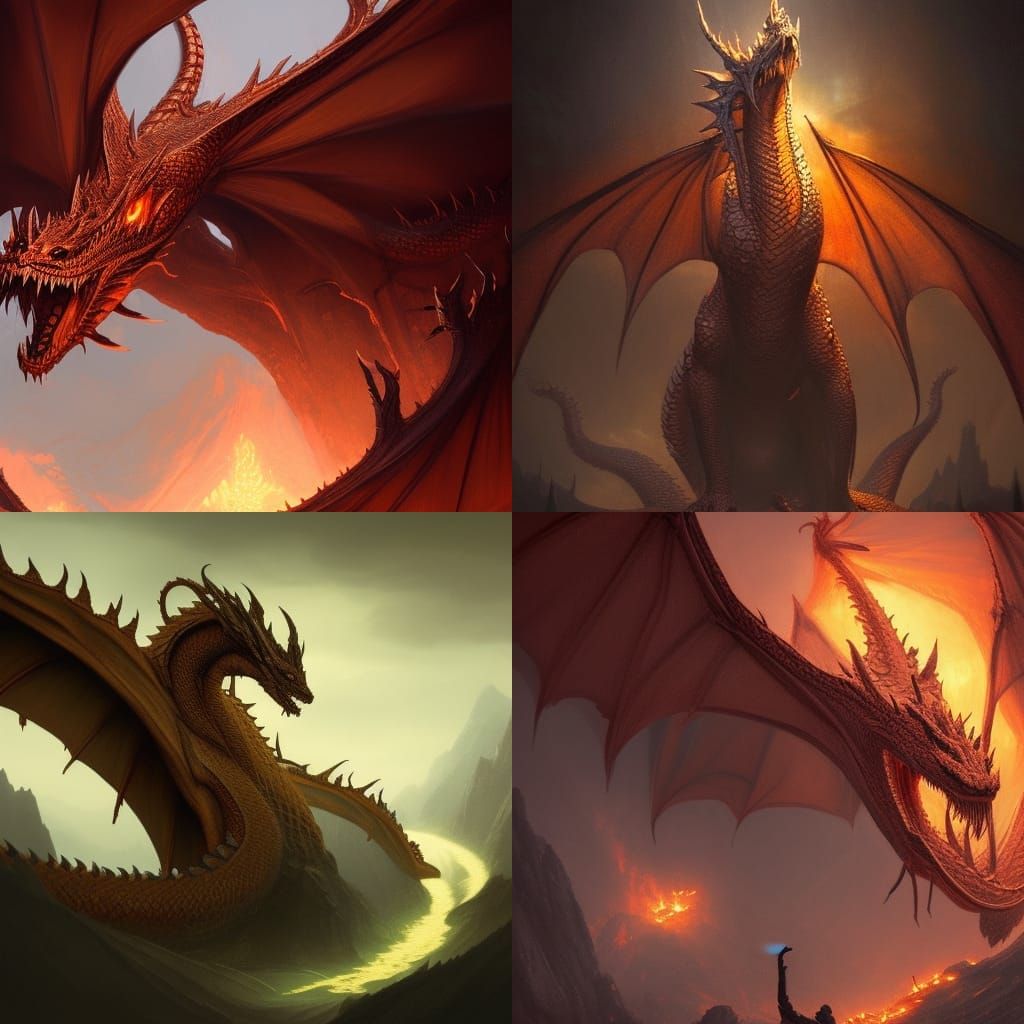 Smaug Dragon: Dark Fantasy Concept Art