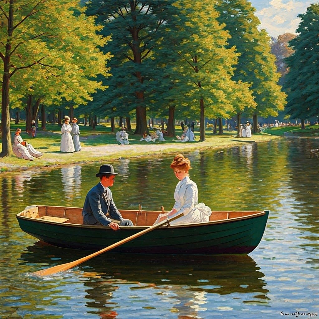 A Leisurely Summer Scene in Impressionist Oil