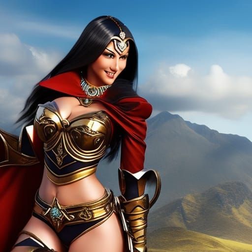 Brunette Warrior Goddess in Elden Ring Style