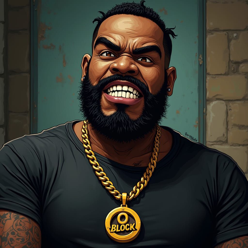 Cartoon Uncle Ruckus with Exaggerated Features