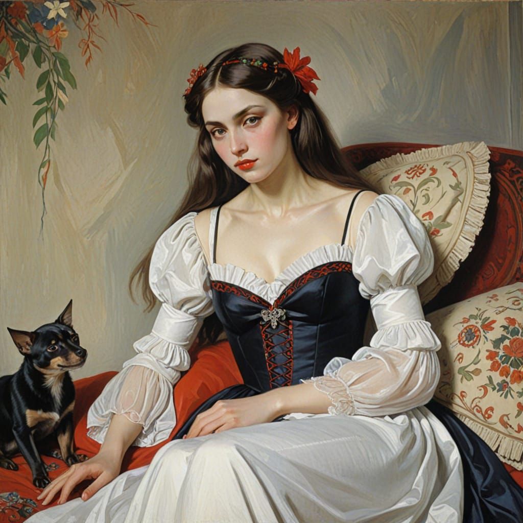 Vampire's Serene Portrait by Zinaida Serebriakova & Konstant...