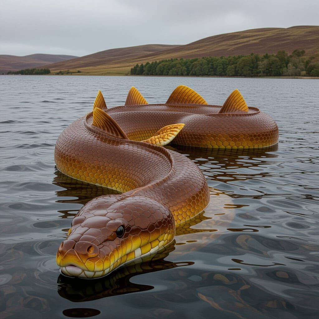 Giant Serpentine Creature in Scottish Lake