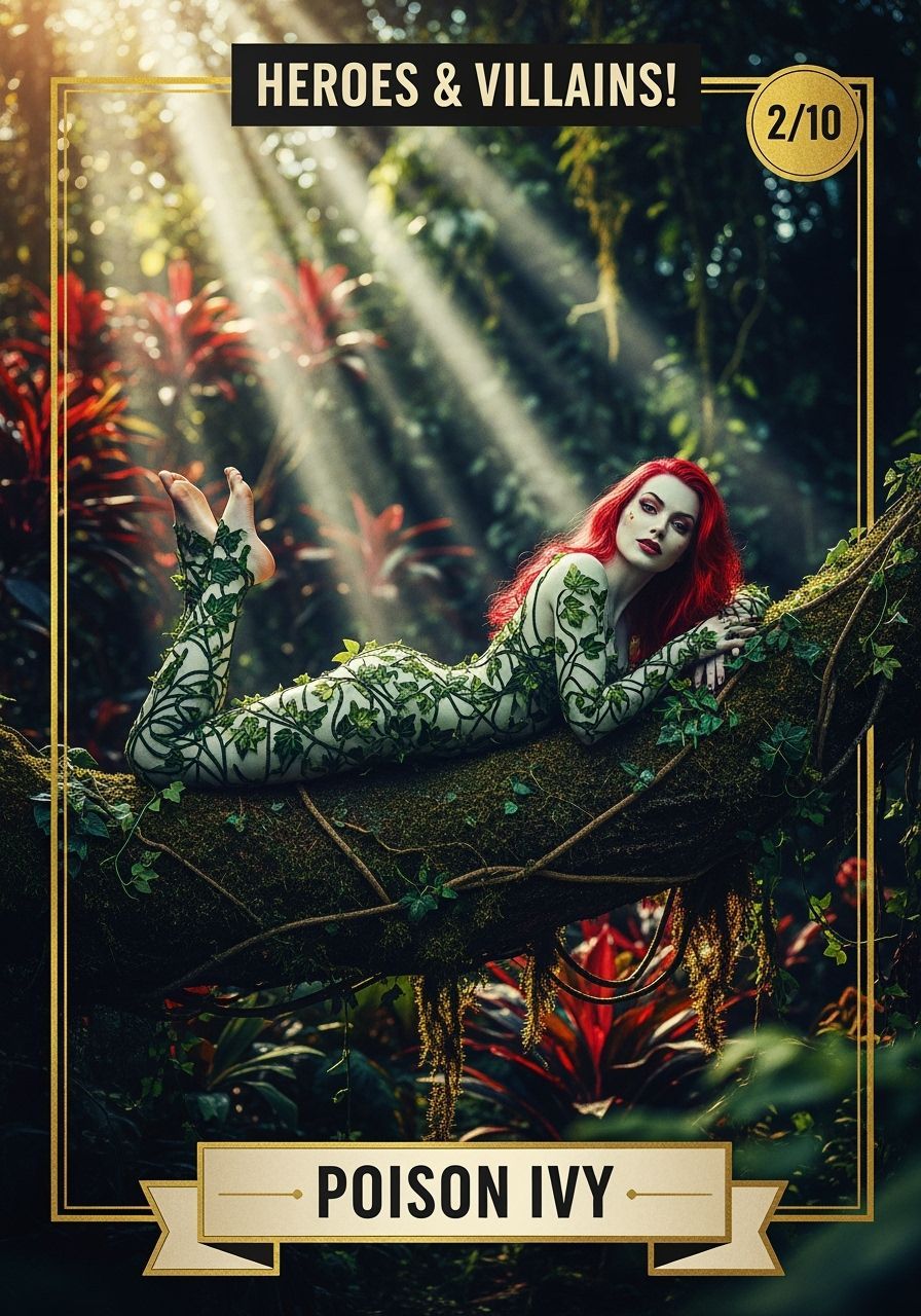 Poison Ivy Trading Card in Lomography Style