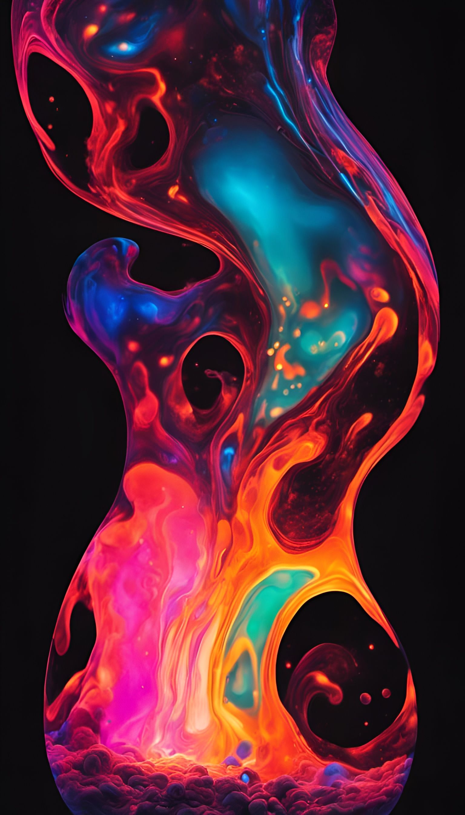 Liquid Cosmic Galaxy Lava Lamp Art
