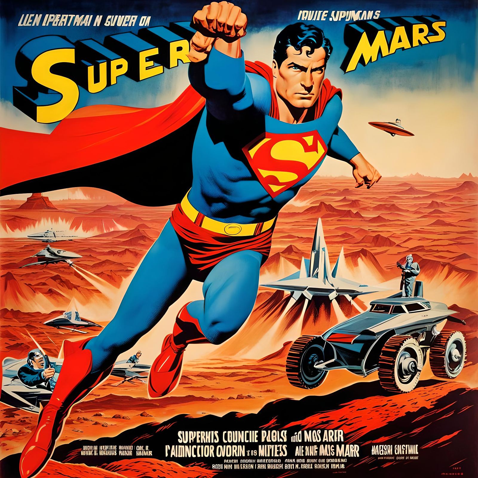 Superman on Mars: Retro Movie Poster Art