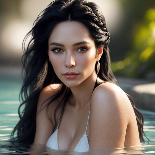 Attractive Woman Taking Bath Portrait Photography