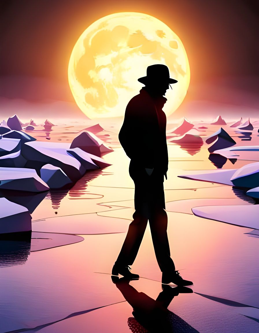 Michael Jackson Silhouette in Golden Hour Light