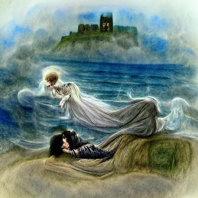 Annabel Lee's Sepulchre by the Sea Illustration