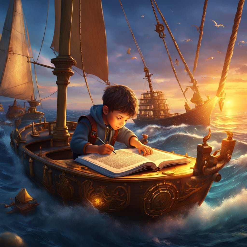 Whimsical Fantasy World Unfolds on a Sailing Book