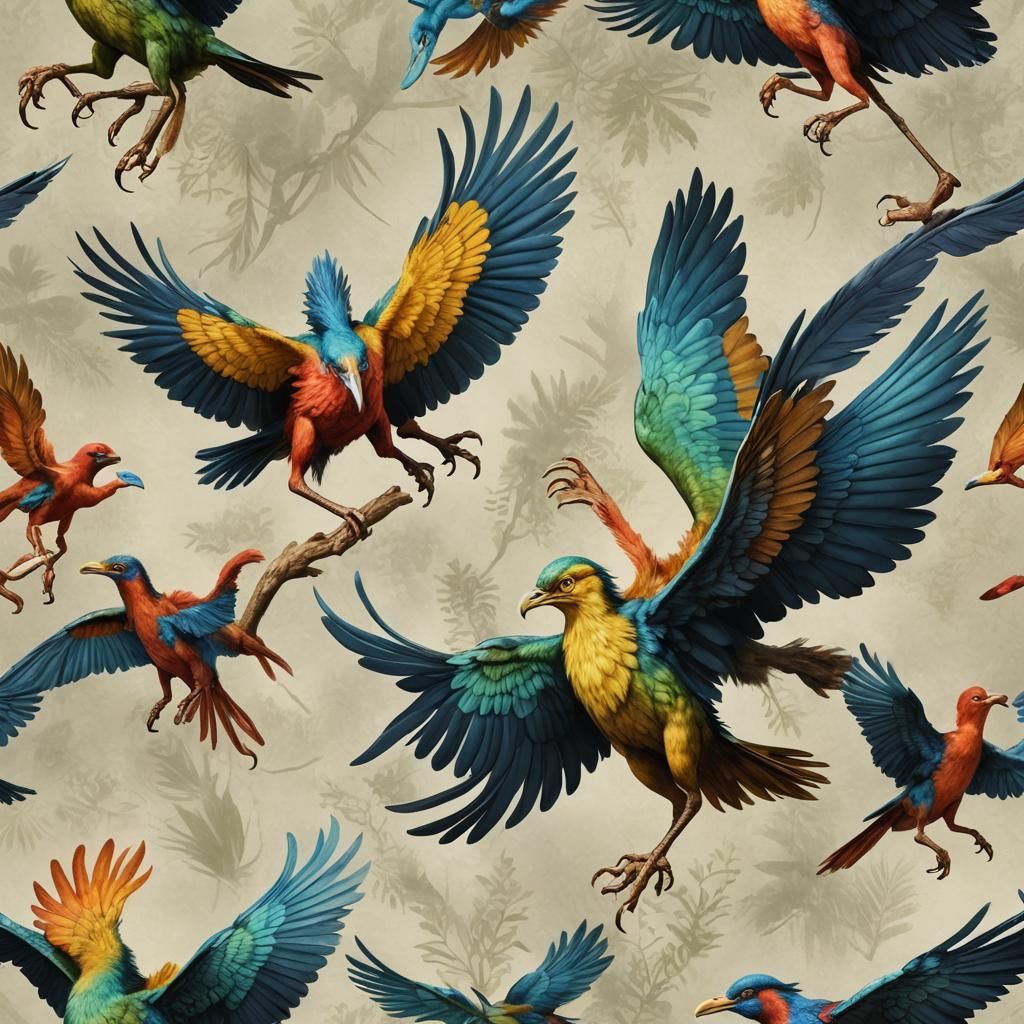 Giant Archaeopteryx Hugs Baby: Hyper-Realistic Image