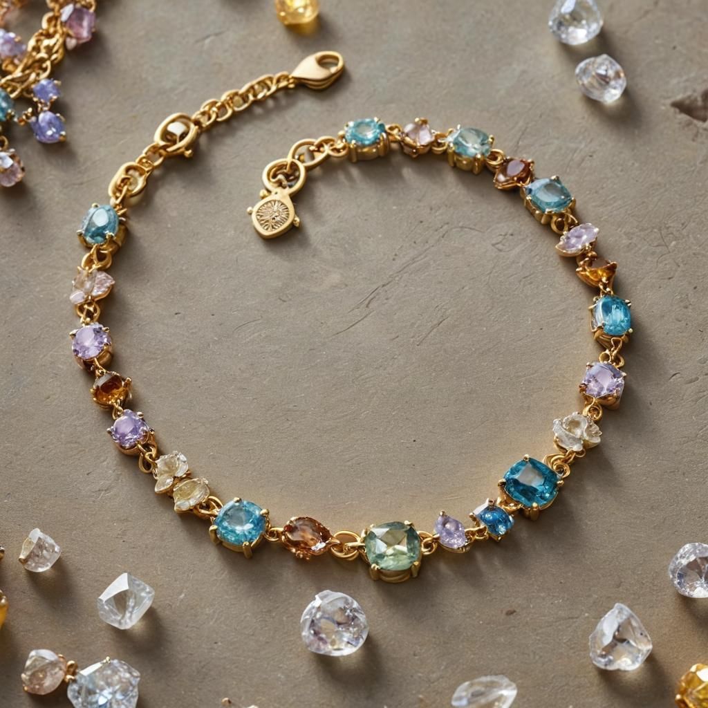 Dawnstar Bracelet with Seasonal Stones in Macro Detail