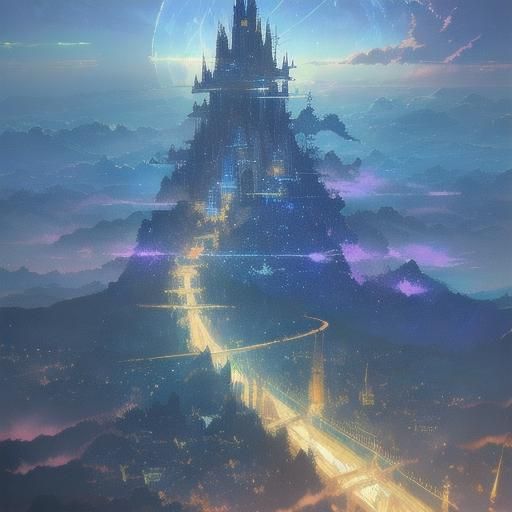 Anime Girl with Blue Hair, V-Ray Rendered Art