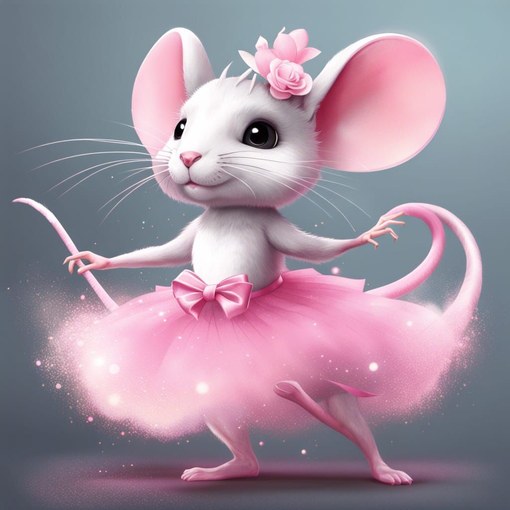 Ballerina Mouse in 3D Vector Art Style