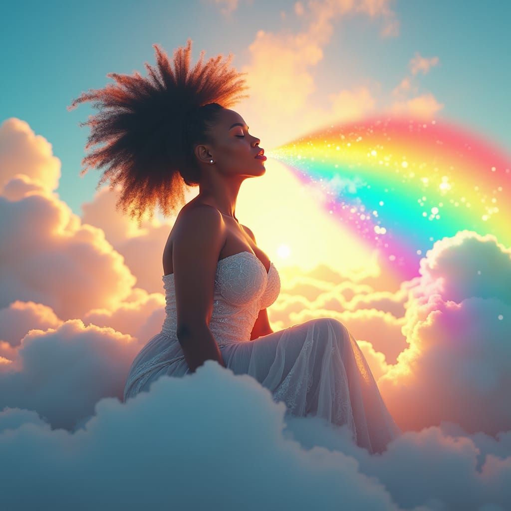 Celestial Sky Goddess of Rainbows: Matte Painting