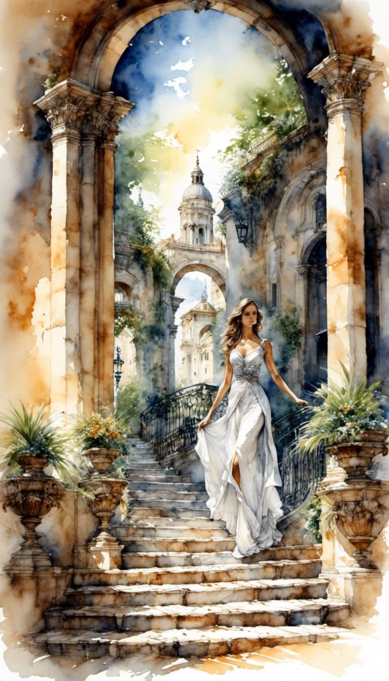 Ethereal Alabaster Beauty in Darkened Atmosphere