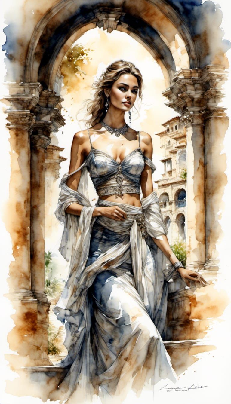 Alabaster Woman in Atmospheric Lighting