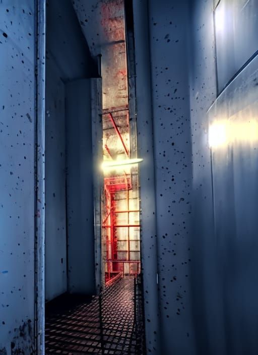 Haunted Hotel Parking Structure in Liminal Space