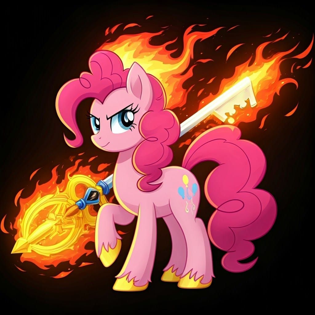 Mystical Pony Warrior Unleashes Blazing Power with Shimmerin...