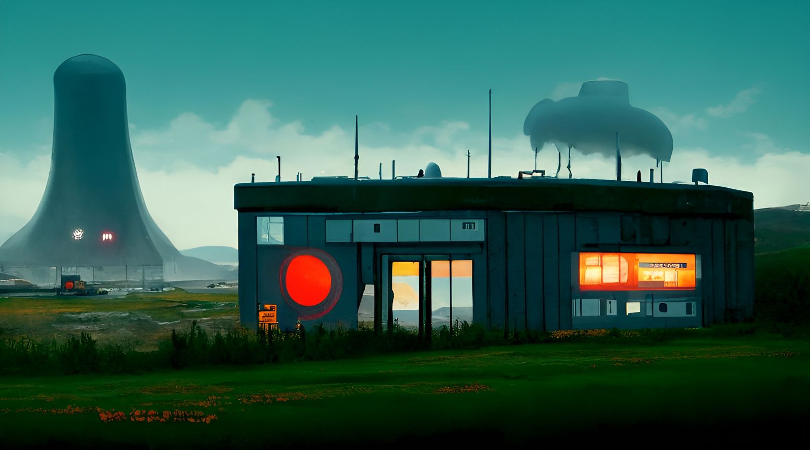 Nuclear Testing Facility in Sci-Fi Style