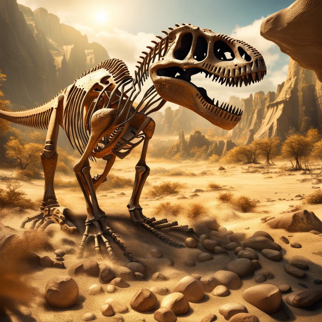 Prehistoric T-Rex Skeleton Dig Site